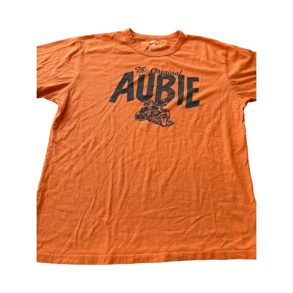 League The Original Aubie Tiger Mascot Graphic T‎ Shirt Men Large Orange
